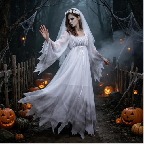 Women Dead Bride Halloween Costume for Adult Horror Themed Cosplay