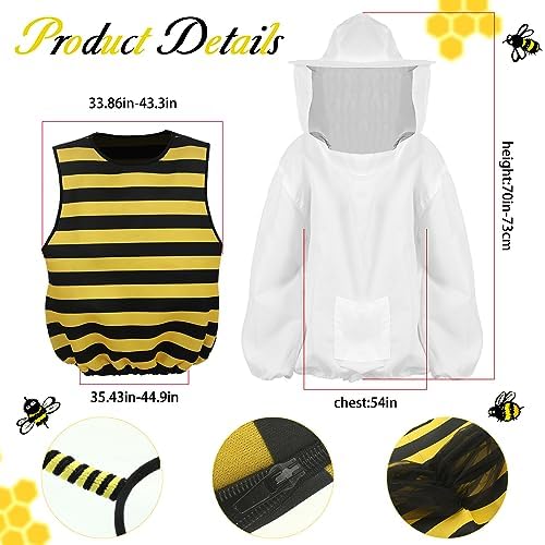 Hercicy Halloween Bee & Beekeeper Couple Costume with Headpiece