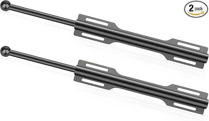 12" Valet Rod for Closet Pull Out (2 Pack, Black)