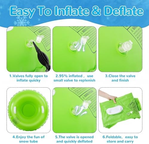 Shappy 4 Pack Inflatable Snow Tubes Heavy Duty