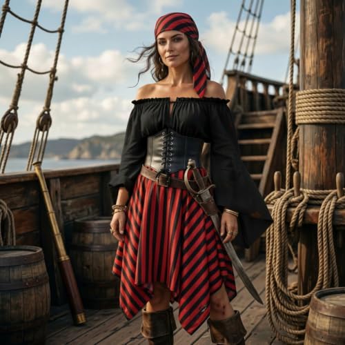 Shihanee Women Pirate Costume Outfits Renaissance Halloween