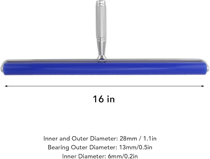 Reusable Lint Roller,Blue Silicone Manual Roller Static Cleaner Tool Sticky Roller for Screen Film Hair Dust Remover Low Viscosity 6in (16 inches)