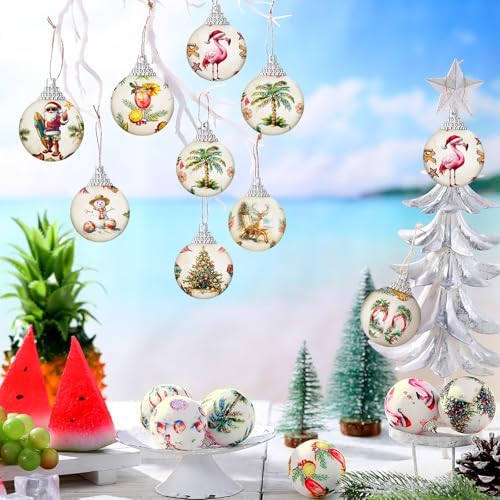 Outus 16 Pcs Christmas Tree Ornaments Ball Vintage Christmas Hanging Decor