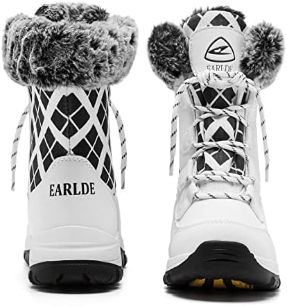 EARLDE Women's Snow Boots Waterproof Mid-Calf Winter Boots
