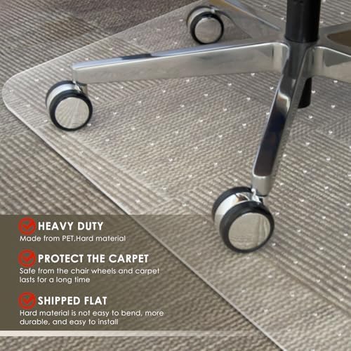 Azadx Heavy Duty Office Chair Mat for Carpet 32" x 55" Hard Material