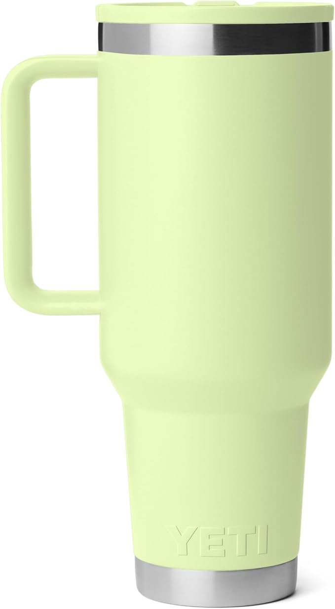 YETI Rambler 40 oz Travel Mug with Flip Straw Lid – Stainless Steel, Vacuum Insulated, Leakproof, Cup Holder Friendly, Grasshopper