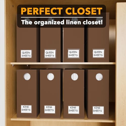 SpaceAid 8 Pack Bed Sheet Organizers and Storage, Foldable Linen Closet Organizer, Set Folder Keeper With Window XL (Queen & King Size) Bedding Container (Brown)