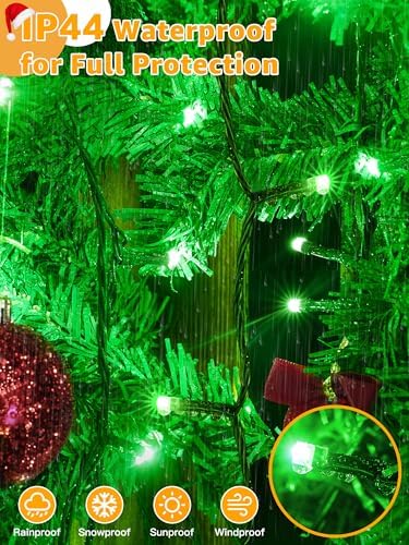 BrightChristmas 500 LED 164 FT Christmas Lights, Waterproof Outdoor String Lights with Remote and Timer, Christmas Tree Lights with 8 Modes Dimmable, Fairy Lights for Holiday Decor (Green)