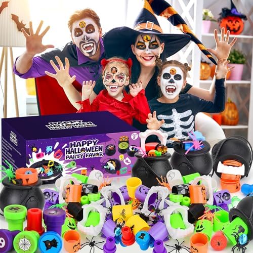 256 PCS Halloween Party Favors, Mini Witches Cauldron, Bulk Halloween Toys