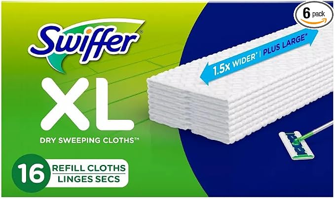 SWIFFER SWEEPER X-LARGE Disposable Sweeping Cloths, 16-Count Boxes (PACK OF 6)