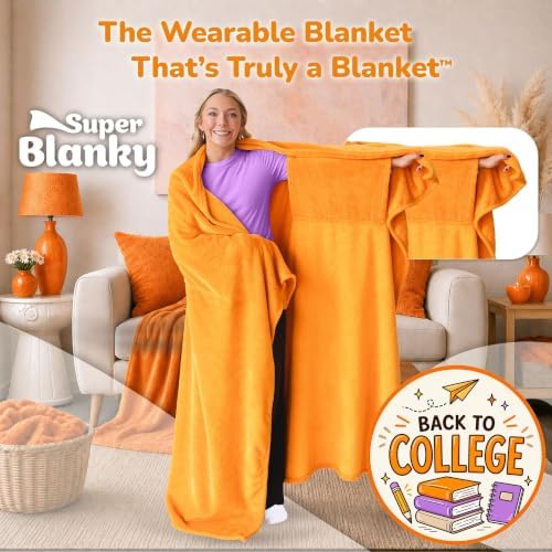 Super Blanky Wearable Blankets for Women & Men, Dorm Room Essentials, Gift for Her, Gifts for Women, Wife Birthday Gift Ideas
