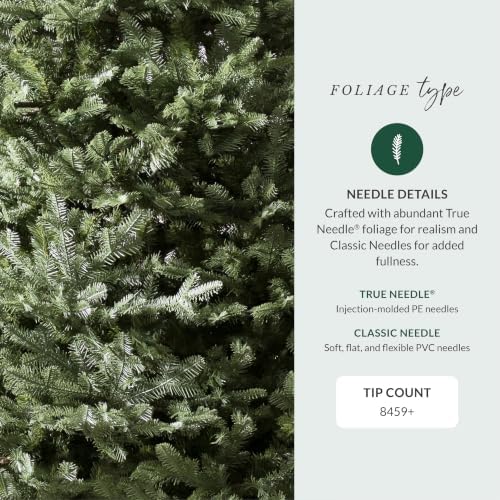 Balsam Hill BH Balsam Fir Full Tree - Realistic Artificial Christmas Tree with Premium Stand & Easy Assembly for Indoor Holiday Decorating, Unlit, 9ft