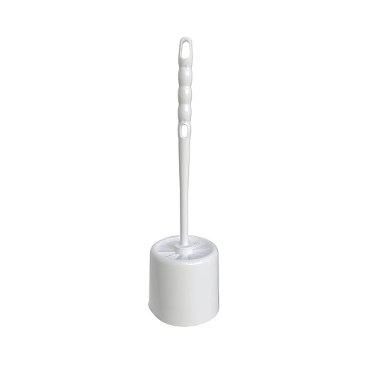 SPARTA 16-Inch Bowl Brush with Caddy, Toilet Bowl Cleaning Brush with Polypropylene Bristles and Storage Holder, White