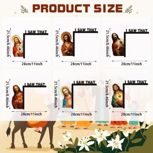 Qunclay 6 Pcs I Saw That Jesus Door Topper, Christmas Door Corner Decor