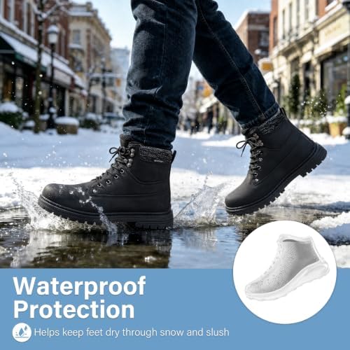 Mens Winter Snow Boots Waterproof Warm Work Ankle Booties