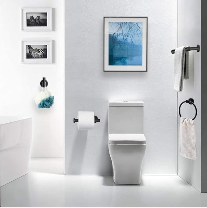 10pcs Bathroom Hardware Set, Including 16" Hand Towel Bars, Toilet Paper Holders, Towel Rings, Robe Towel Hooks