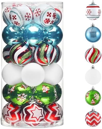 Valery Madelyn 30ct Christmas Ornaments Tree Decorations Set 2 Inch