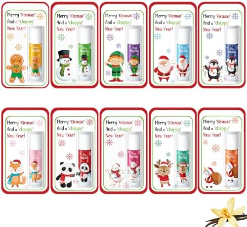10 Pack Christmas Lip Balms Bulk Cute Christmas Party Gifts Favors