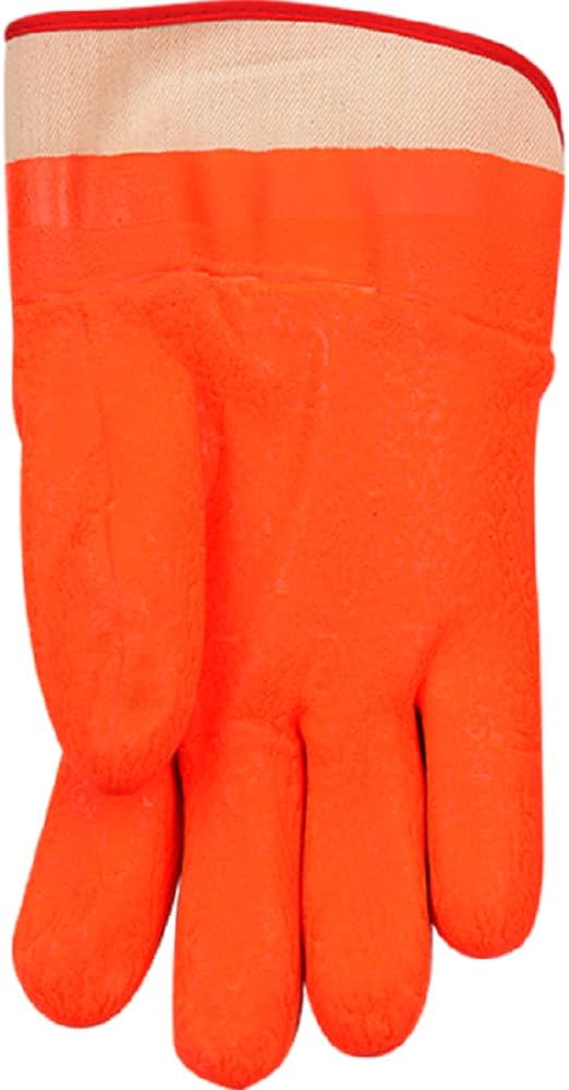 Kinco PVC Chemical Resistant Gloves, 10 Mil, Large, Orange, Pack of 3 Pairs