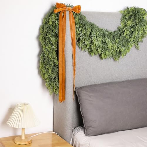 Waydress 2 Pcs 9 ft Christmas Artificial Cedar Garland Realistic