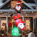 8FT Hanging Inflatable Christmas Climbing Santa & Reindeer Outdoor Decor