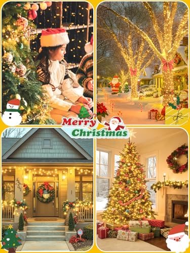 4 Pack 400 LED Battery Operated Christmas Lights, 8 Modes String Lights