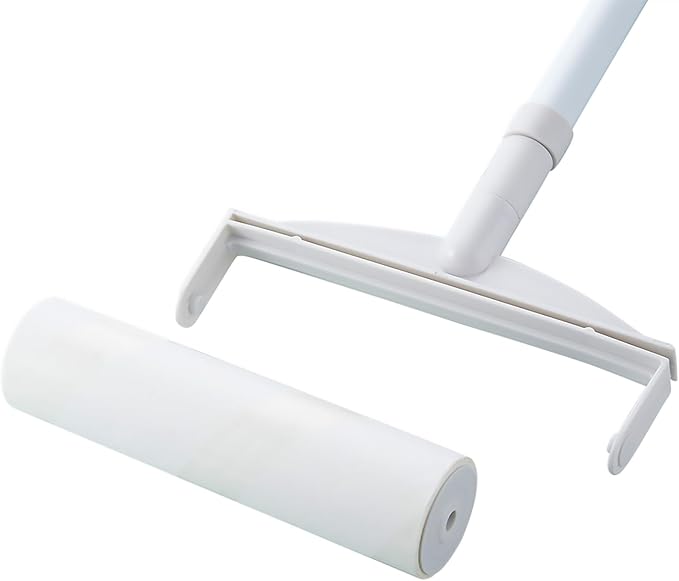 ZJchao Washable Pet Hair Remover Roller with Extra- Handle – Reusable Dryer Sheets for Floors, Carpets, Furniture, Traps, & Pet Hair (Compatible with Most Hard & Carpeted Surfaces)