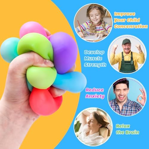 VISCOO 60 Pack Slow Rising Stress Cube, Stress Balls Fidget Squishy Toys