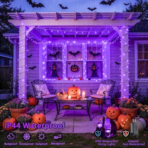 JMEXSUSS 600 LED Purple Christmas Lights Indoor Outdoor Halloween Lights