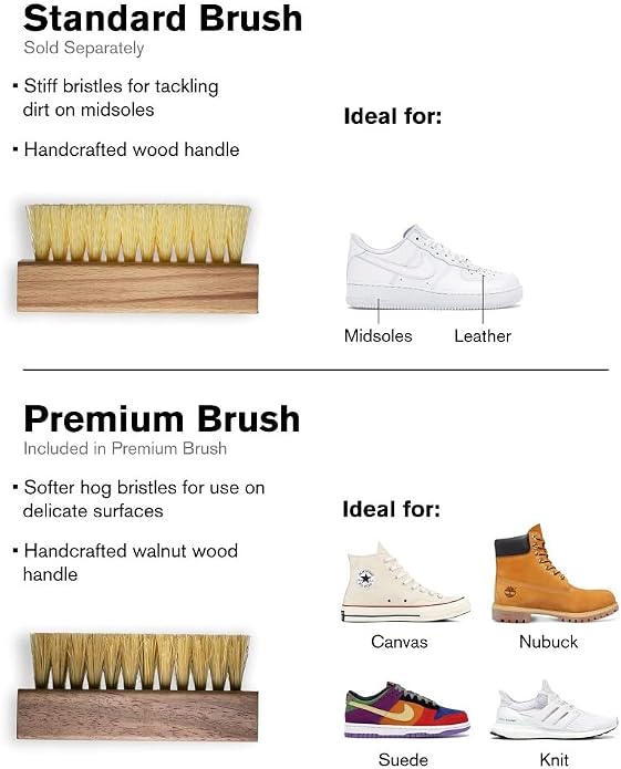 Jason Markk Shoe & Sneaker Ready-To-Use Foam & Delicates Brush Bundles – Safe for Most Footwear Materials, No Water Needed