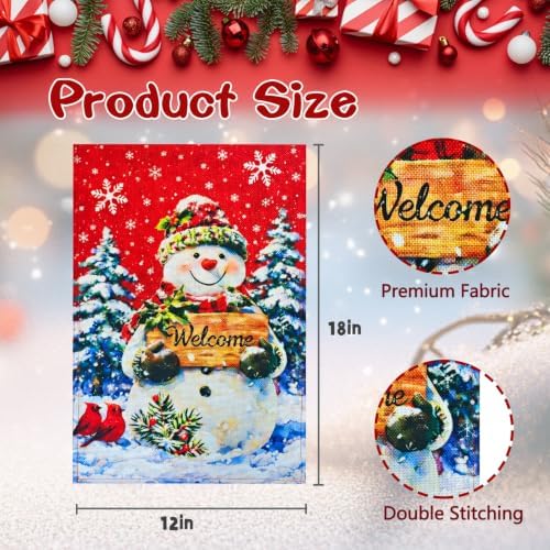 12×18 Christmas Snowman Garden Flag