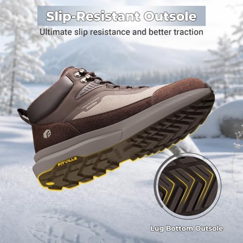 FitVille Men's Winter Boots,Extra Wide Width Thick Fur Lined Snow Boots