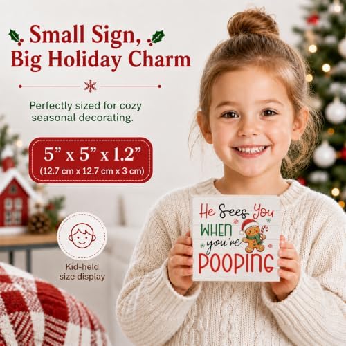 Christmas Bathroom Decor Funny Gingerbread Christmas Decor Wooden Box Sign
