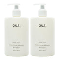 OUAI Hand Wash Full Size, Dean Street - Liquid Hand Soap with Jojoba, Avocado, & Rose Hip Oil for Replenished Skin - Gentle Exfoliating Kitchen & Bathroom Soap - (2 Pack, 16 Fl Oz Each)