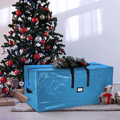 Hearth & Harbor 9 ft Christmas Tree Storage Bag - Artificial Christmas Tree Bag with Reinforced Handles, Dual Zipper, Wide Opening - Large Storage Container for Trees and Decorations, 2 Piece set