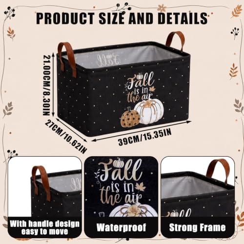 CHENGU 6 Pack Fall Storage Bins Collapsible Retro Autumn Pumpkin Baskets