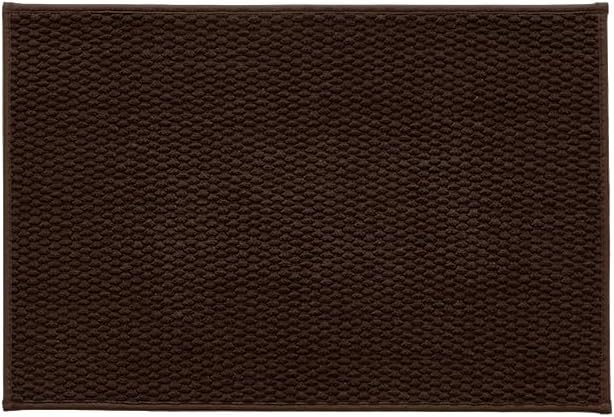 TYUU Bathroom Rugs Non Slip Washable, Super Absorbent Thin Bath Mat Small Quick Dry Low Pile Bathroom Rug, Brown 20"x30"