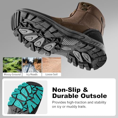 FUDYNMALC Men's Snow Boots Water-Resistant: Non-Slip Hiking Winter Shoes
