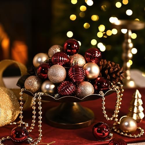 Valery Madelyn Small Christmas Tree Decorations Ball Ornaments 24ct 1.57"
