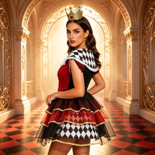 Queen of Hearts Costume Women Halloween Costume Alice in Wonderland Costume