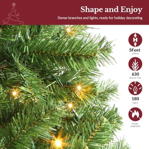 Alupssuc 5ft Classic Spruce Artificial Prelit Christmas Tree