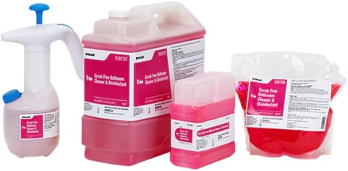 Ecolab Scrub Free Bathroom Cleaner 2.5 Gallon, Professional Shower Cleaner for Soap Scum, Hard Water & Lime Removal, Commercial Grade Restroom Cleaning, 6101797