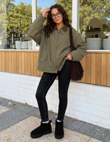 OXSTAR Winter Snow Boots for Women Cozy Plush Line Suede Boot