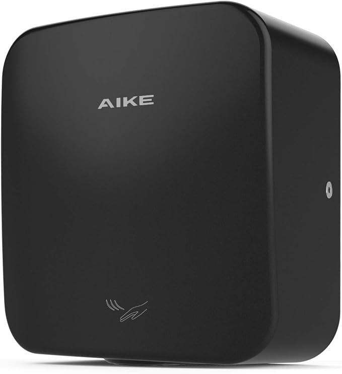 AIKE Heavy Duty Jet Cube High Speed Hand Dryer For Bathroom 110V 1400W, Model AK2800C Matte Black Painted Cover