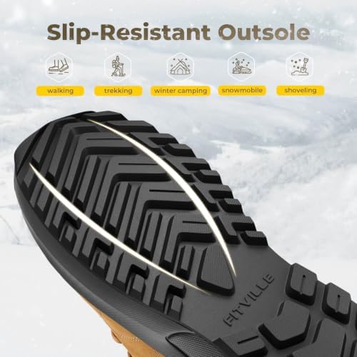 FitVille Wide Winter Boots for Men Warm Fur Lined Snow Boots