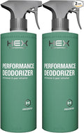 HEX Performance Deodorizing Spray, Unscented, 44oz (Pack of 2) - Awesome for Shoes, Gear, Activewear & Fabrics, Yoga Mats & Gym Equipment, Carpet, Pets, Odor Eliminator & Fabric Refresher Spray