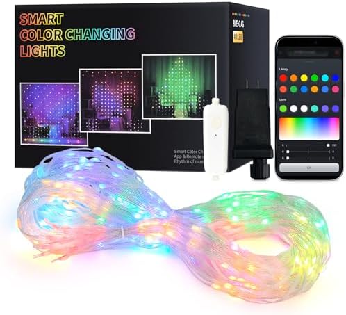 JMEXSUSS 400 LED Smart Curtain Lights for Halloween and DIY Fun, 6.5x6.5 ft