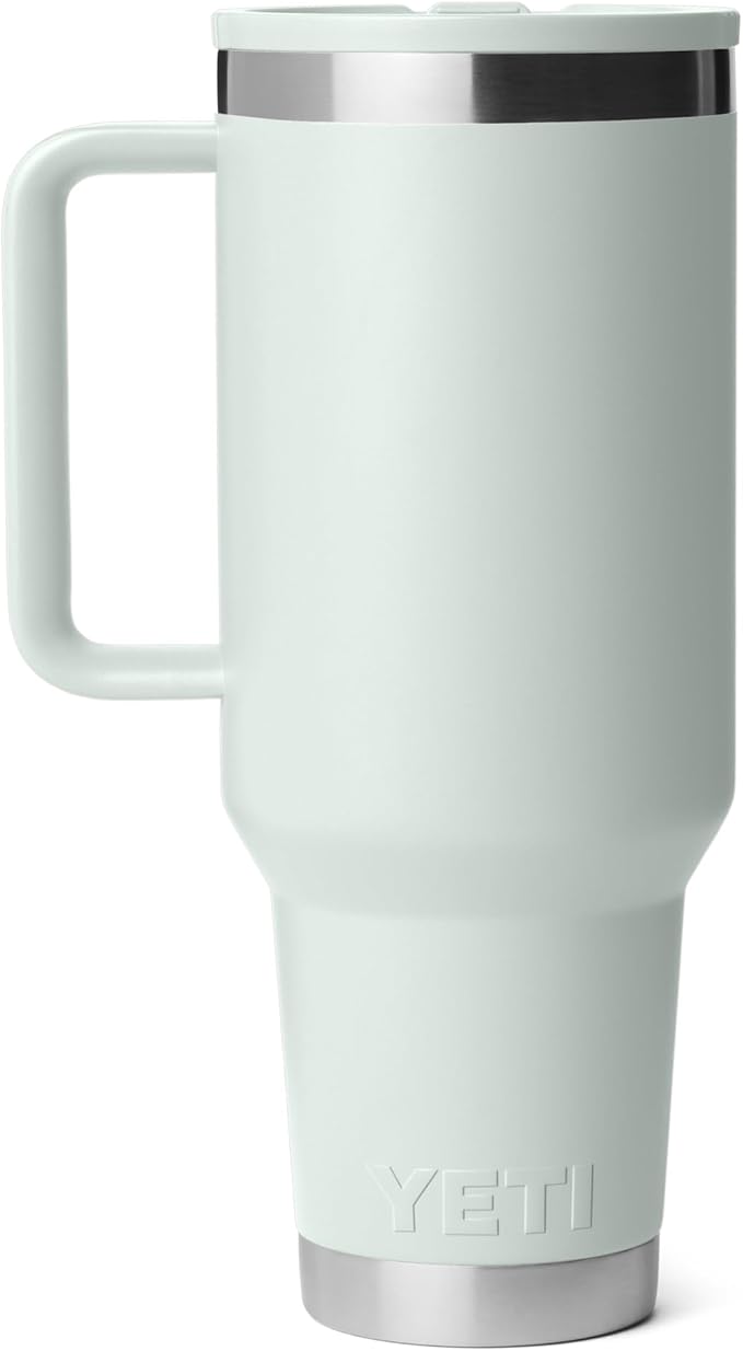 YETI Rambler 40 oz Travel Mug with Flip Straw Lid – Stainless Steel, Vacuum Insulated, Leakproof, Cup Holder Friendly, Ridgeline