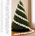 Sosation 29.5Ft Christmas Ball Ornament Garland, White, Glossy Matte