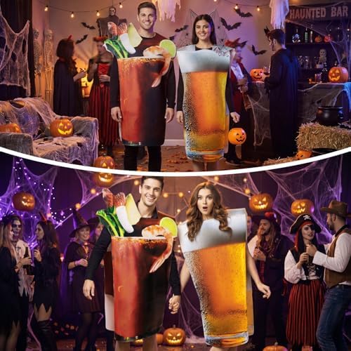 HooLing 2 Pcs Halloween Couples Costumes for Adult